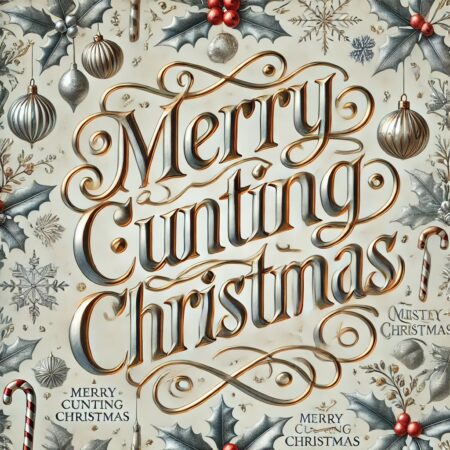 Merry Sweary Christmas - in silver - Wrapping paper sheets